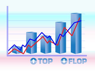 business graph in blue