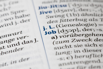Fototapeta premium Wort Job im Wörterbuch