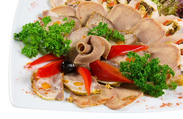 Pork tongue with herbs