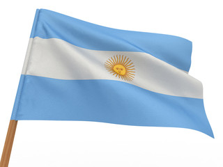 flag fluttering in the wind. Argentina