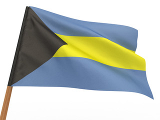 flag fluttering in the wind. Bahamas