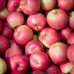 Rote Äpfel auf einem Markt