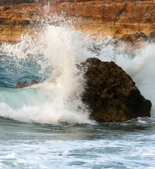 sea wave against a rock