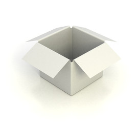 white empty box 3d illustration