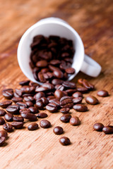 cup with coffee beans