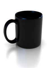 black cup on the white suitable for placing logo or text