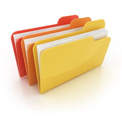 colorful 3d folders icon on white background