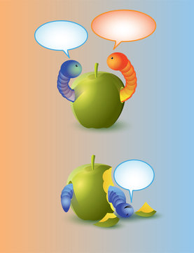 Worms and apple