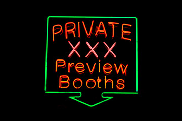 Private XXX neon sign