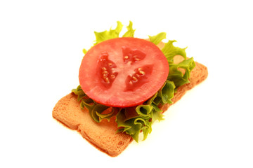 Melba Toast with Lettuce and Tomato