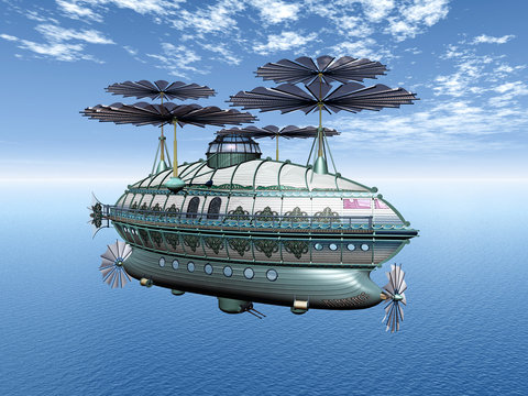 Luftschiff über dem Ozean