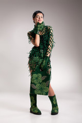 Young Beautiful Woman in Fashionable Clothing