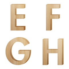 wood letter (efgh)