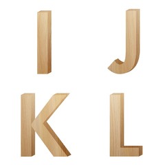 wood letter (ijkl)