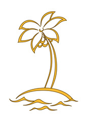 Fototapeta premium Island with a palm