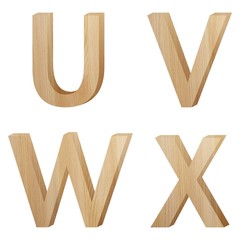 wood letter (uvwx)