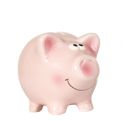 Pig is smiling and standing without money