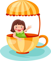 little girl in a cup