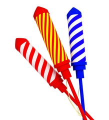 Firework rockets  isolated on a white background
