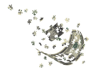 Hundred dollar bill separately portrait