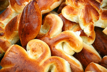 background from fresh buns