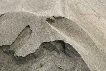 patterns in the sand.
