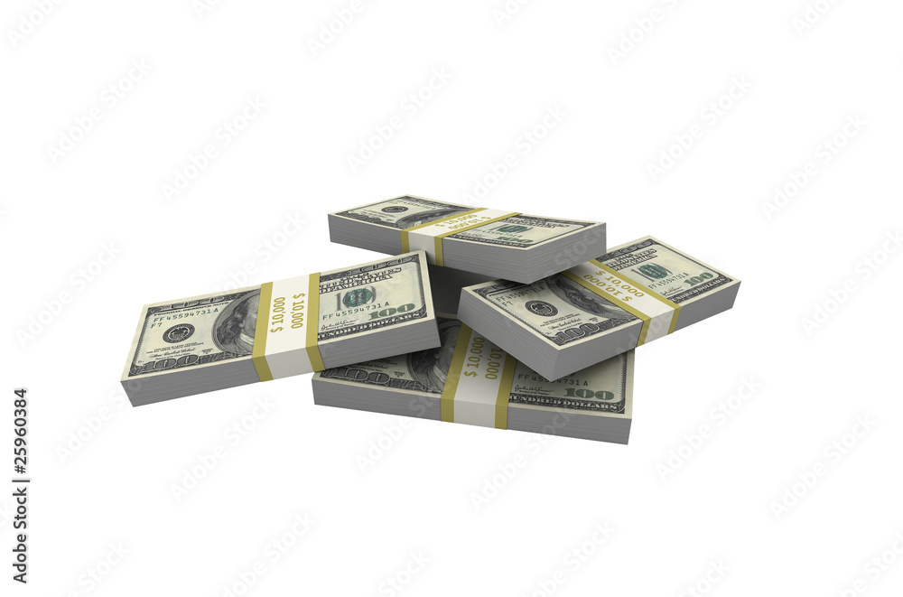 Wall mural money stack