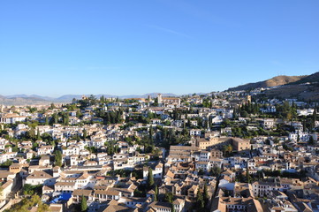 Fototapeta na wymiar Grenade depuis l'Alhambra - Andalousie - Espagne