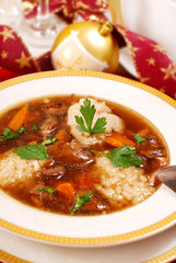 clear mushroom soup  for christmas