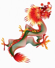 Naklejka premium Chinese dragon on white background