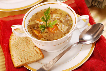 traditional tripe soup (flaki)