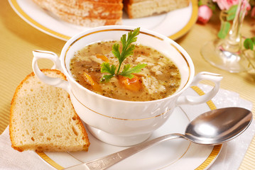 traditional tripe soup (flaki)