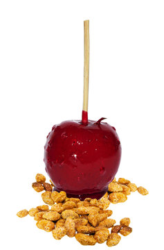 glasierter Apfel, gebrannte Mandeln