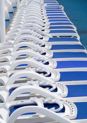 Blue Sun Loungers.