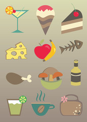 Food and drink vector icons