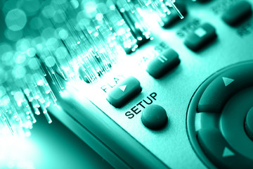 Fiber optics background with lots of light spots