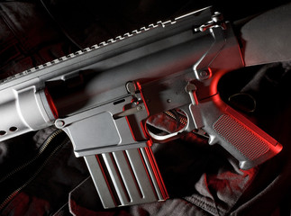 Assault rifle with red gels