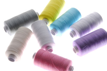 thread spools with different color