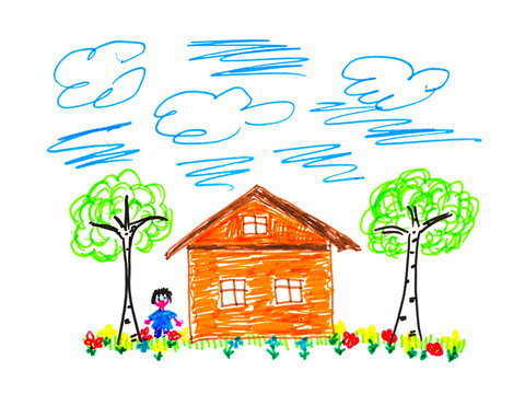 Child's drawing house