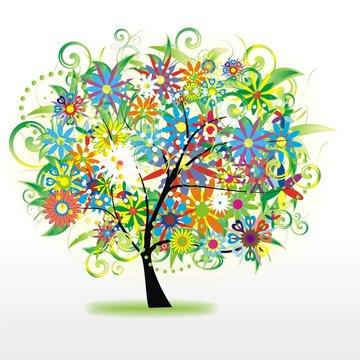 Vector abstract colorful  tree