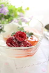 Raspberry and yogurt