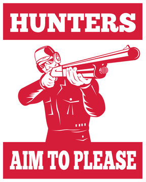 Hunter Aiming Shotgun Rifle Hunters Aim To Please