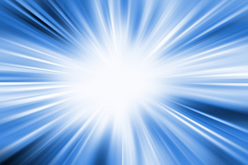 Obraz premium Abstract blue and white blurred rays lines explosion background