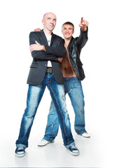 Two young men in jeans