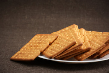 Crackers in plate