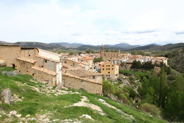 Fototapeta na wymiar Rubielos de Mora village, Teruel province, Spain