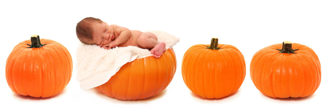 Newborn on Pumpkin