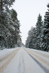 country road in snow