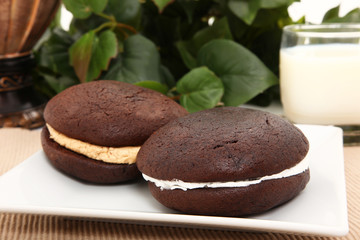 Whoopie Pies On White Plate