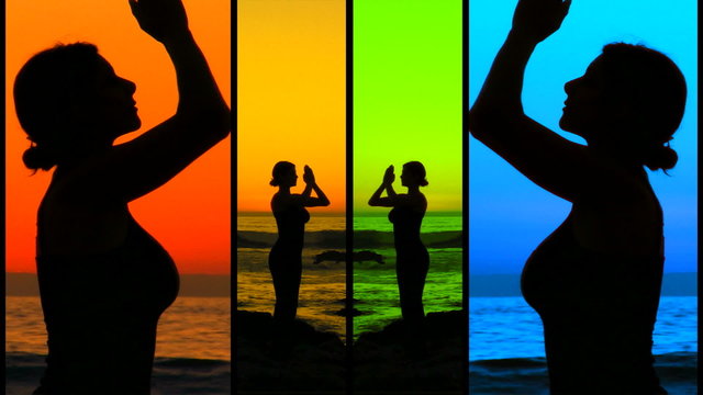 Yoga montage primary colors - HD